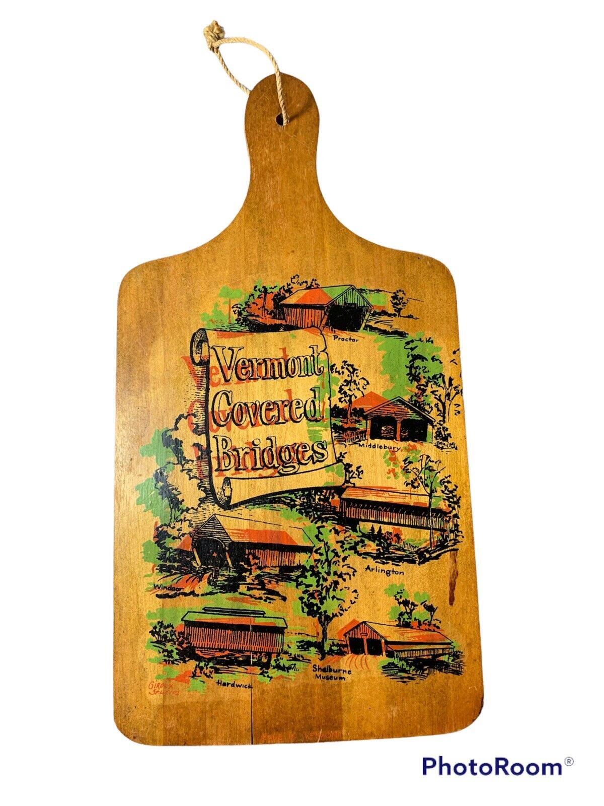 Vermont Covered Bridges Decorative Cutting Board Wall Hanging Decor