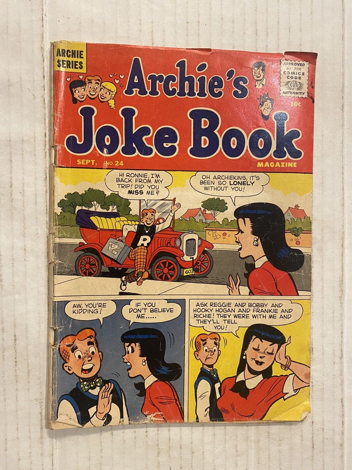 Archie\'s Joke Book 24 Veronica cover Betty Jughead 1956 Golden Age G/VG