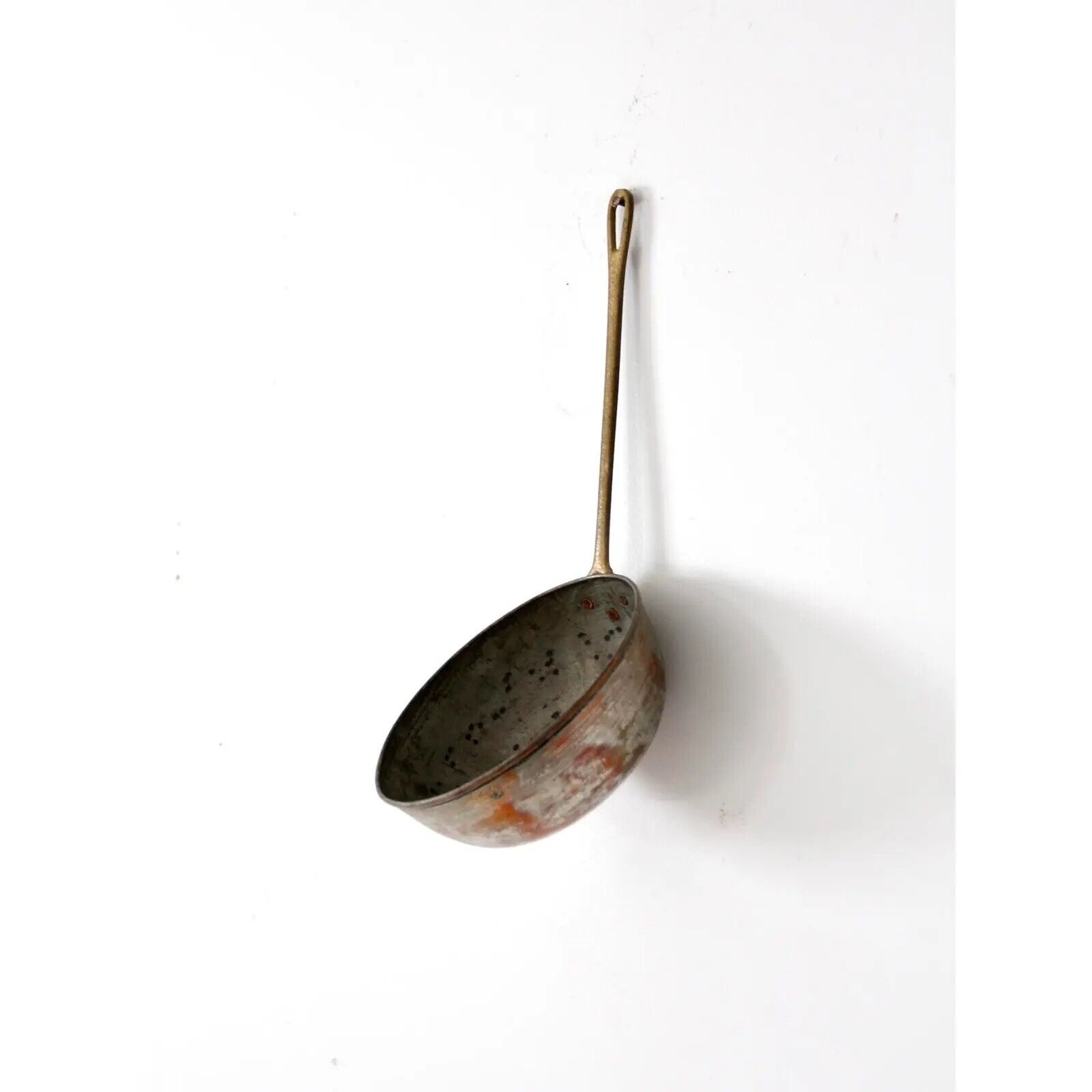 Antique Vintage Copper Ladle Soup Spoon Hand Hammered Crafted Strong Rivets