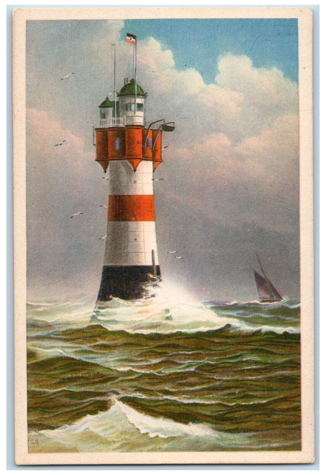 c1940\'s Norddeutscher Lloyd Bremen Lighthouse Germany Vintage Unposted Postcard