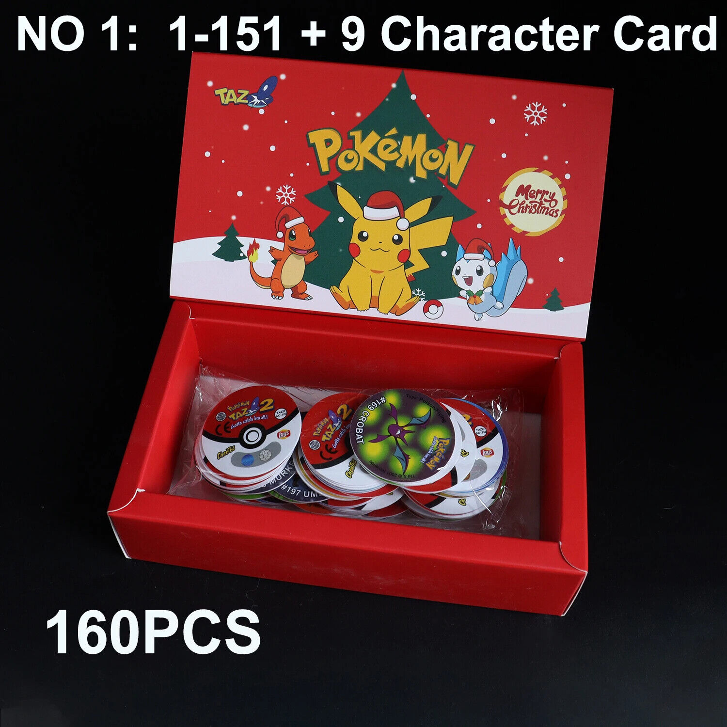 Pokemon Tazos Collection: 1st & 2nd Gen, 100/160pcs - Best Christmas Gift