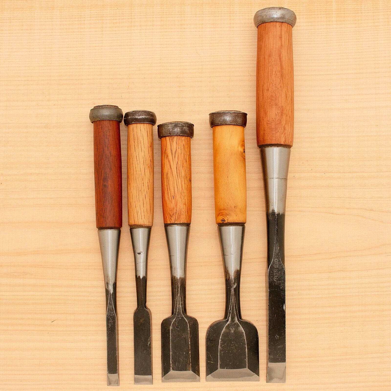 Japanese Round Chisel Set of 5 Hand Tool wood working #555