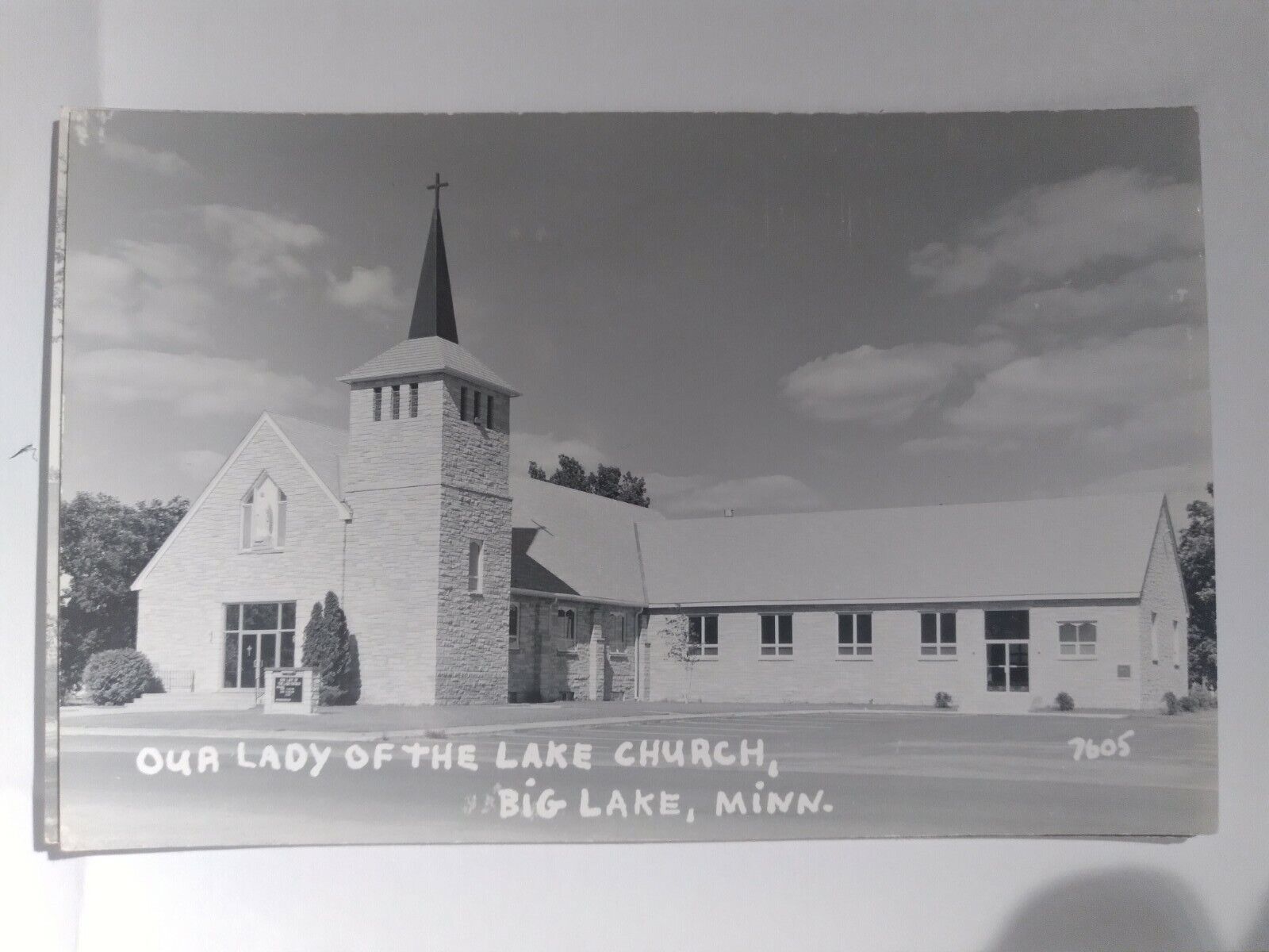 Postcard MN RPPC View of Our Lady of The Lake Church, Big Lake, Real Photo C2