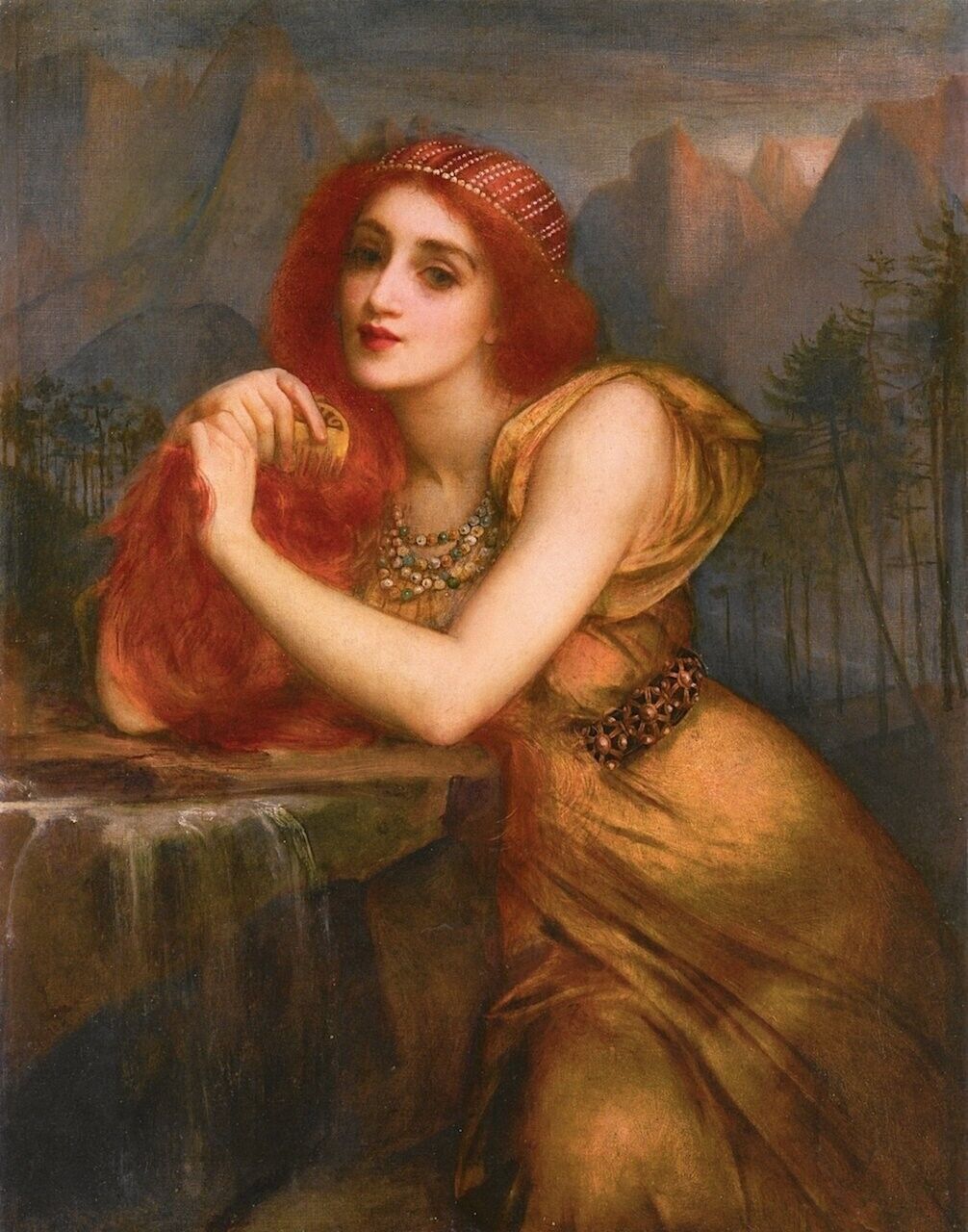 Oil painting Lorelei-the-Nymph-of-the-Rhine-Charles-Edward-Halle-oil-painting @@