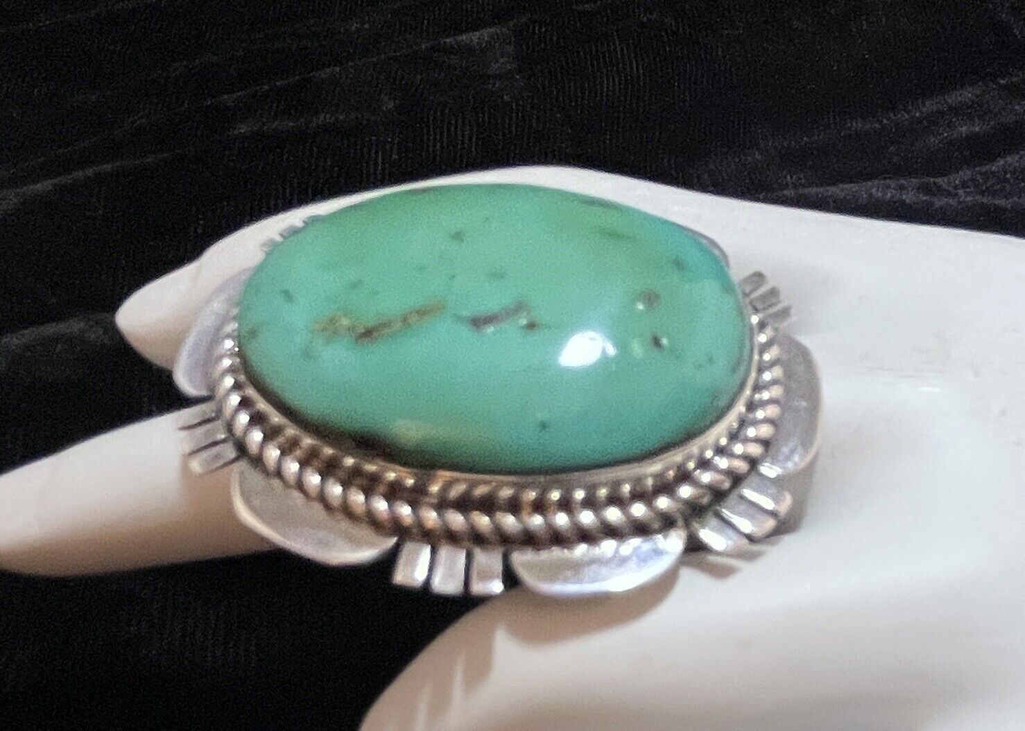 Navajo Sterling Morenci Turquoise Ring #650 FITS ALL SIZES