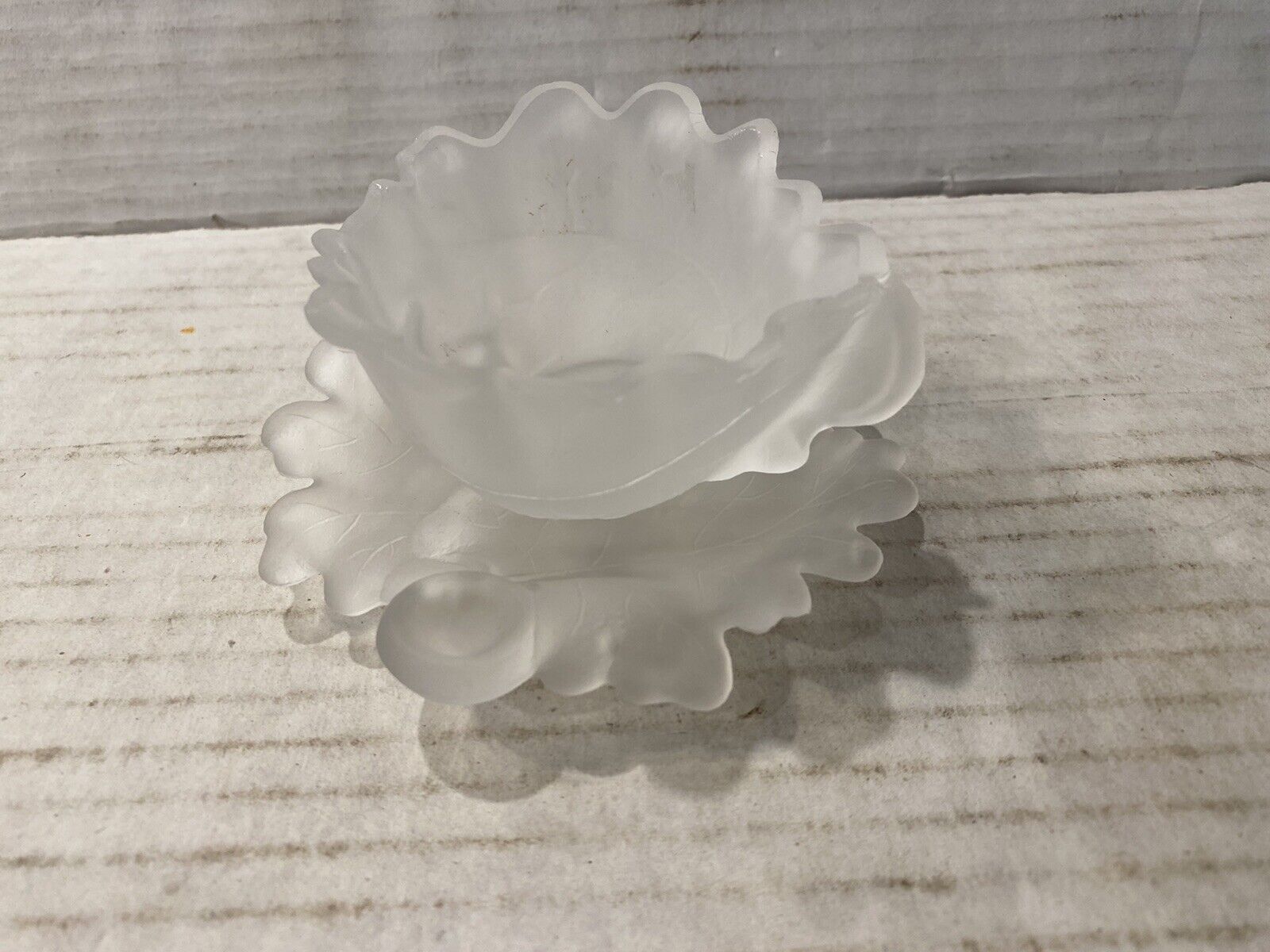 1893 Worlds Fair Leaf Frosted Cup And Saucer