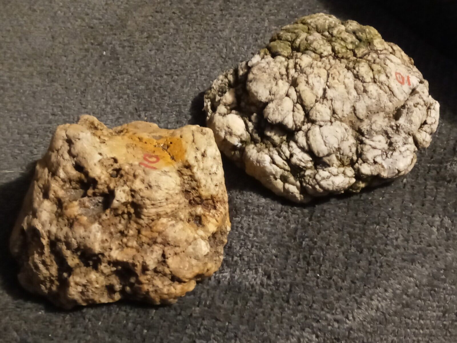 2 indiana Geodes ,1 Is Unopened, The Other Is Split, Bundle Of 2
