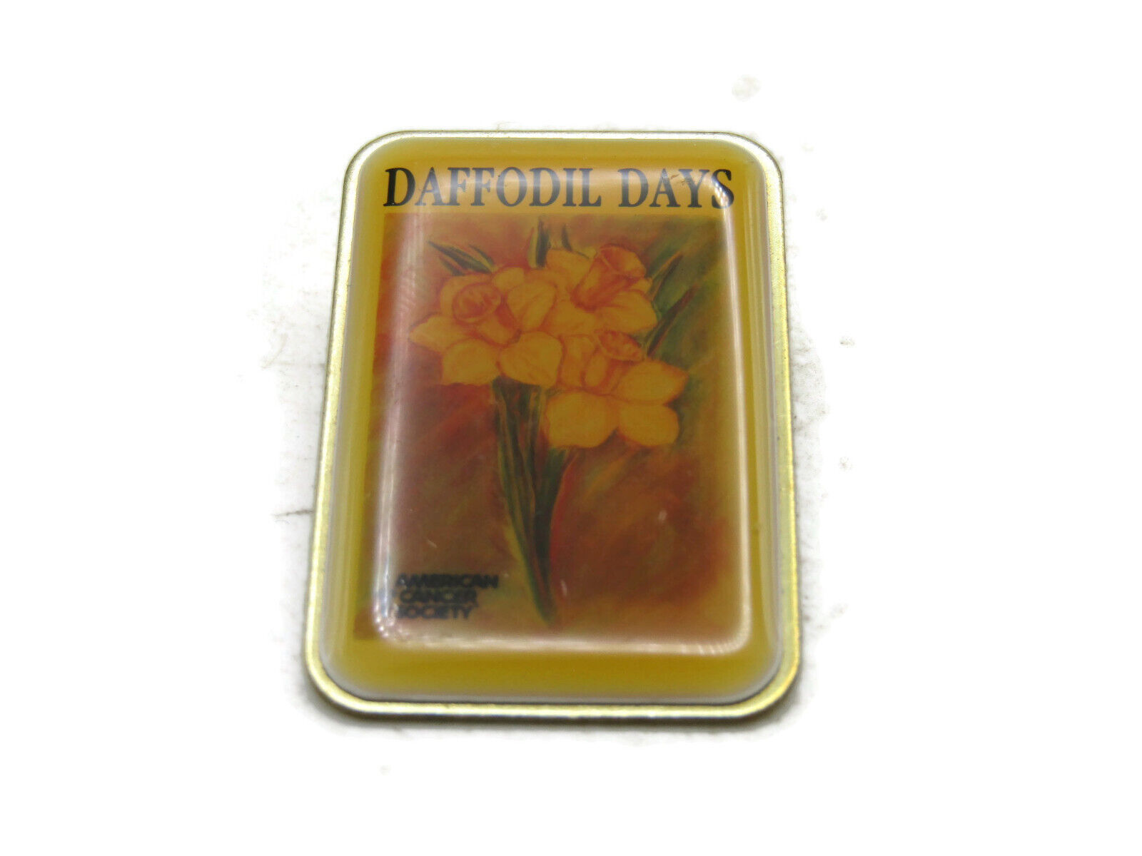 Daffodil Days Lettered Pin Vintage American Cancer Society & Gold Tone