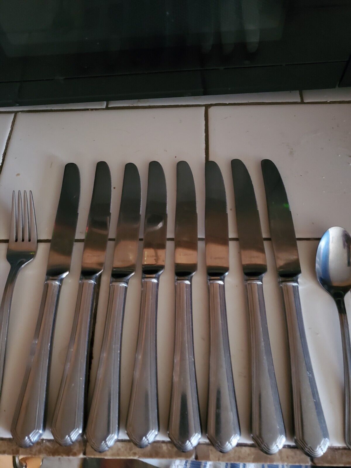 Lenox 18/10 Archway Pattern Stainless Flatware 8 Pc Knife 1 Dinner Fork Teaspoon