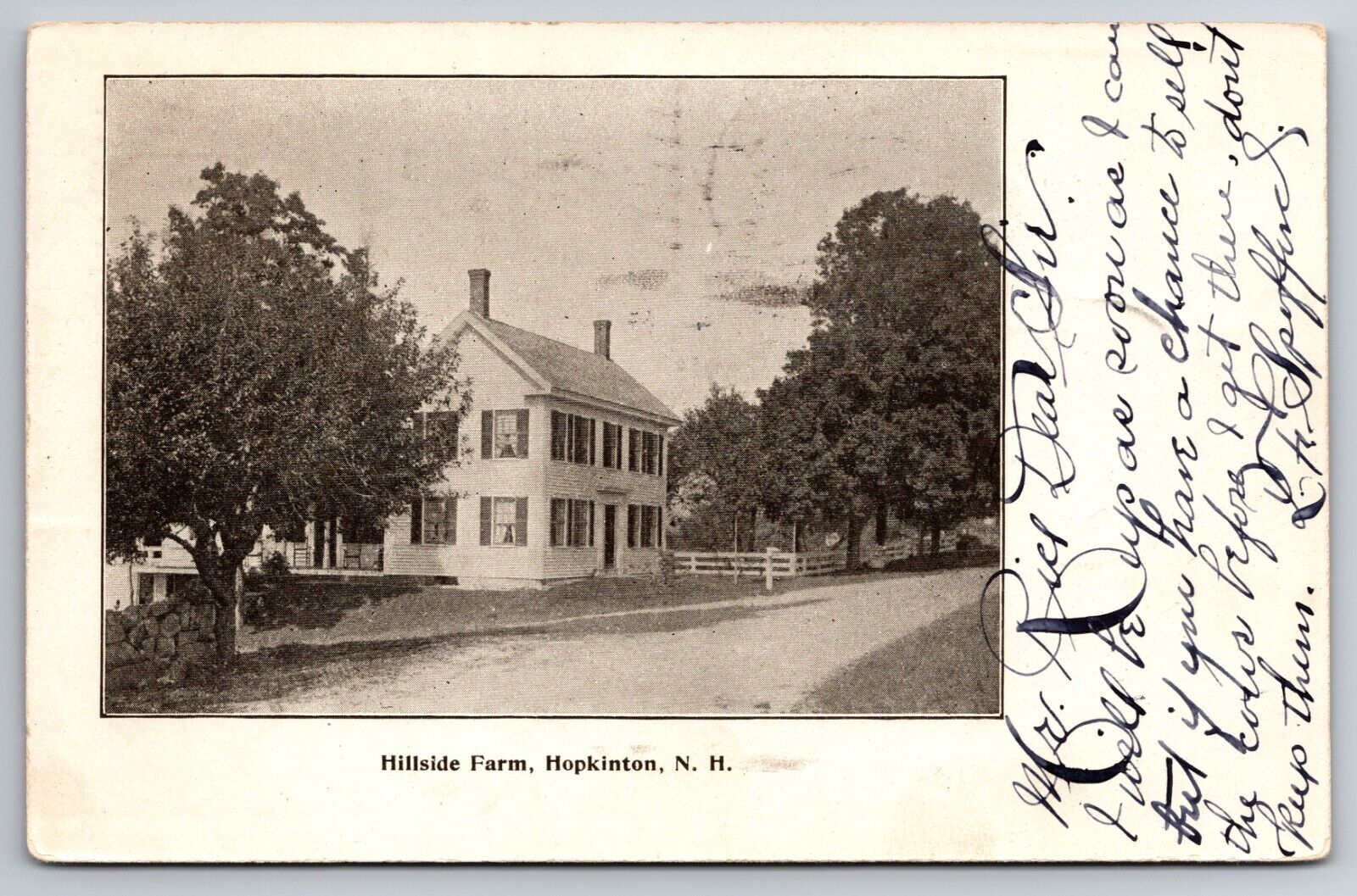 Hillside Farm Hopkinton New Hampshire NH 1906 Postcard