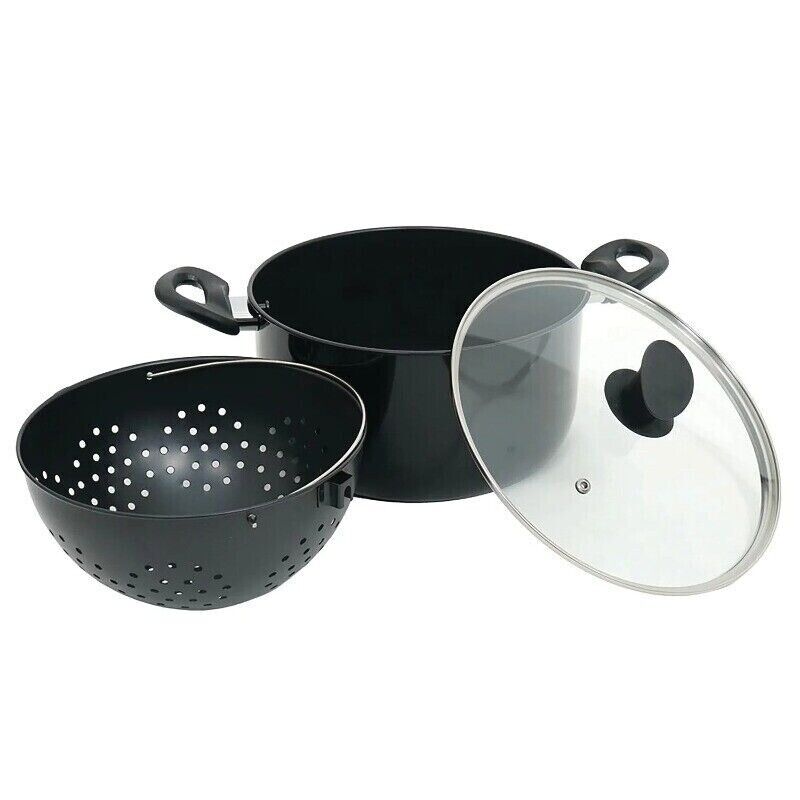 6-Quart Non-Stick Cooking Pot, Built-in Swiveling Strainer, Dishwasher Safe