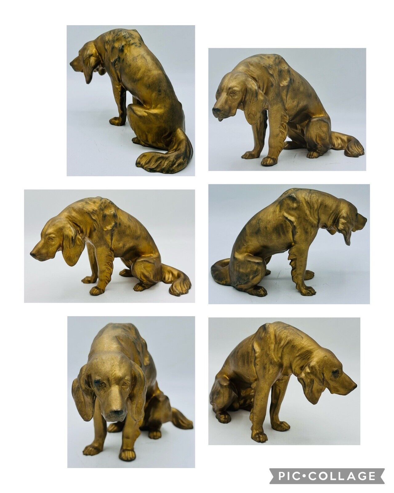 Vintage Bronze Sculpture Irish Setter Pointer Dog 