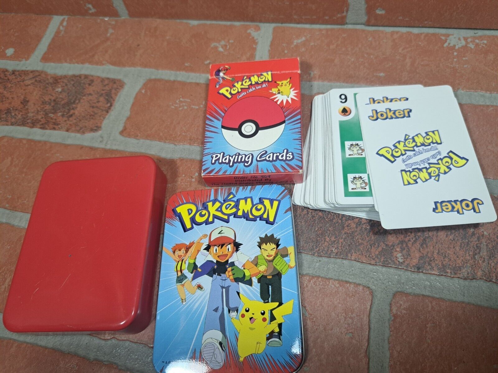 1999 Pokemon Playing Poker Cards Full Deck With Tin Vintage Rare