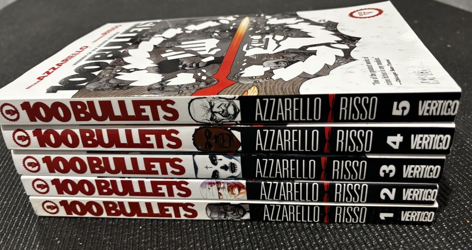 100 Bullets, Books 1-5 by Brian Azzarello TPB Lot UNREAD Complete Set  Vertigo