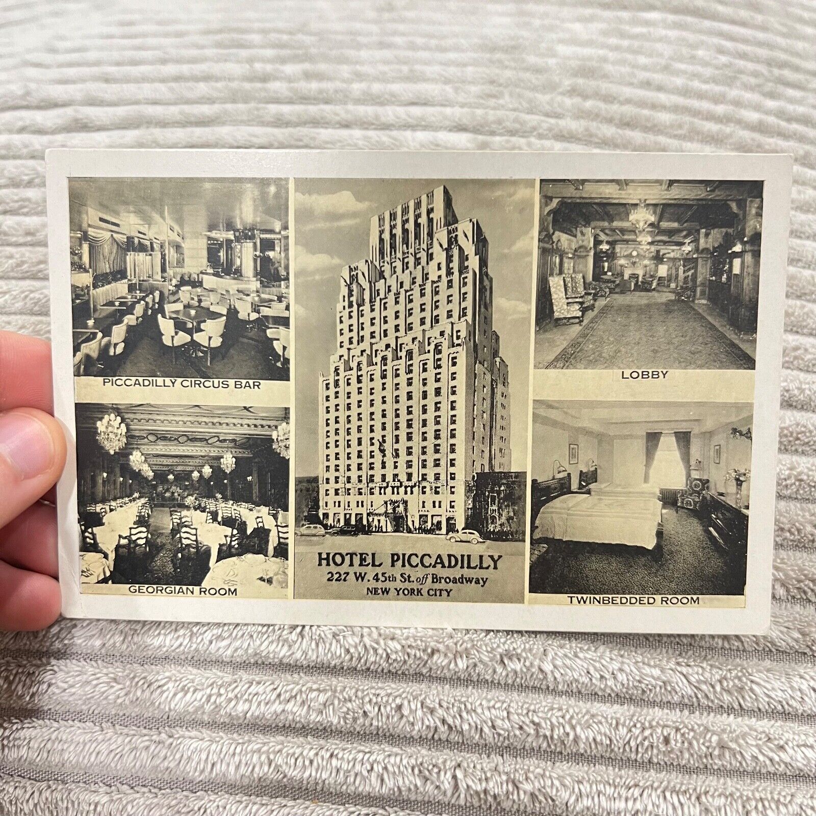 Vintage Postcard Hotel Piccadilly New York City