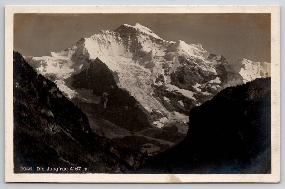Switzerland Die Jungfrau RPPC Real Photo Postcard W22