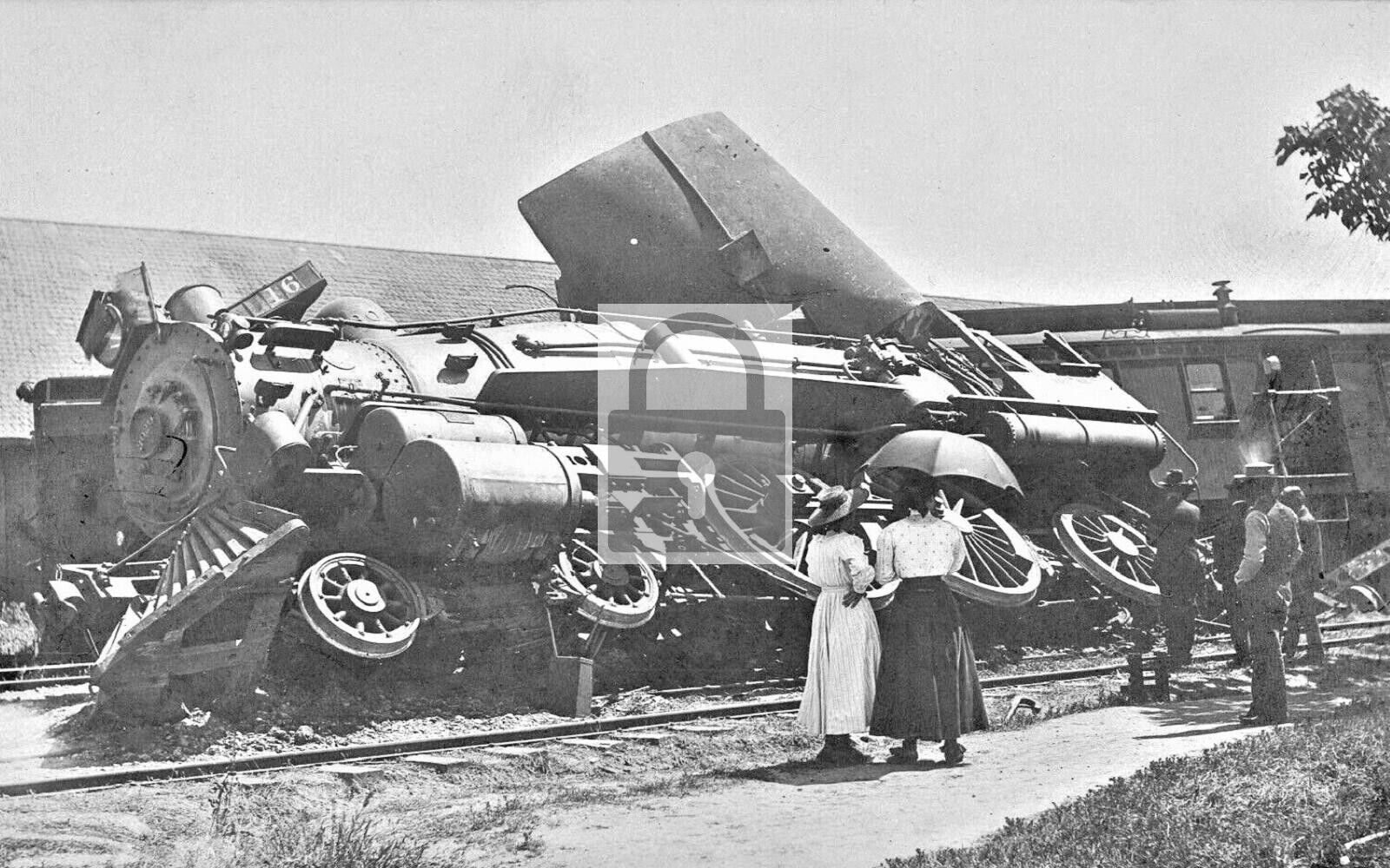 Railroad Train Wreck Corning California CA Reprint Postcard
