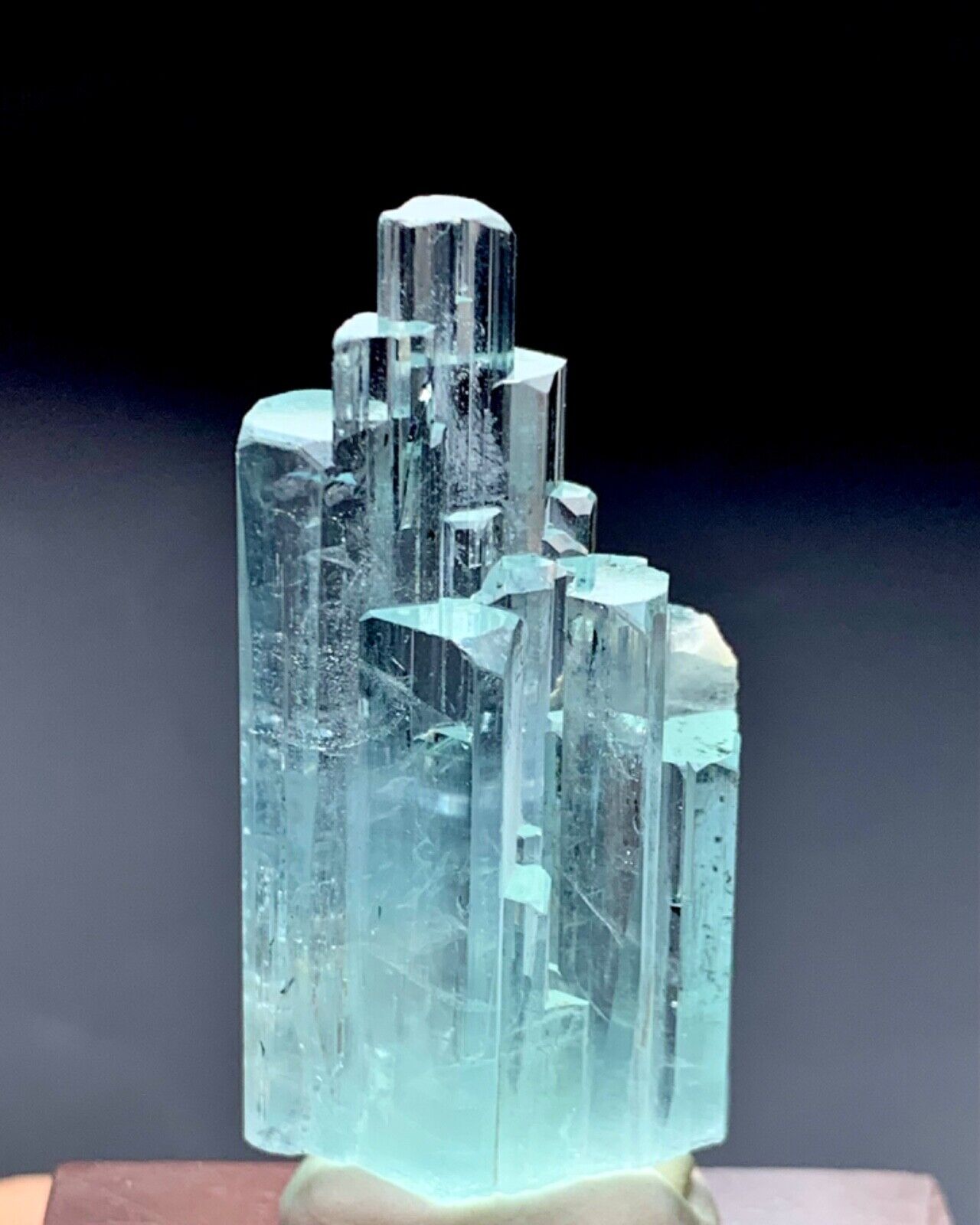 79 Carat Aquamarine Crystal with Schorl from Shigar  Pakistan