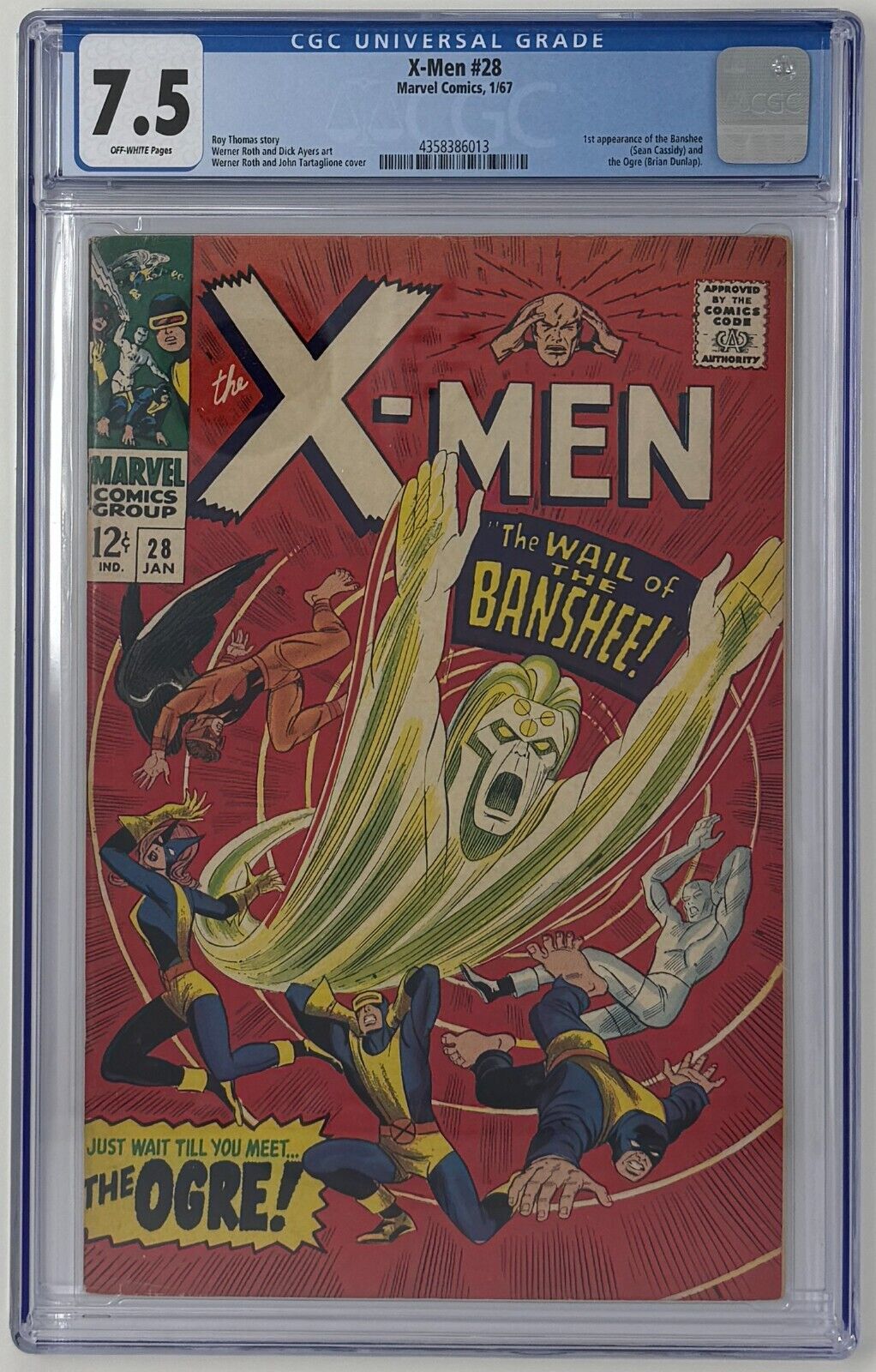 X-Men #28 CGC 7.5 1967 1st app the Banshee & the Ogre Marvel Comics