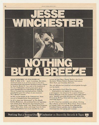 1977 Jess Winchester Nothing But a Breeze Print Ad