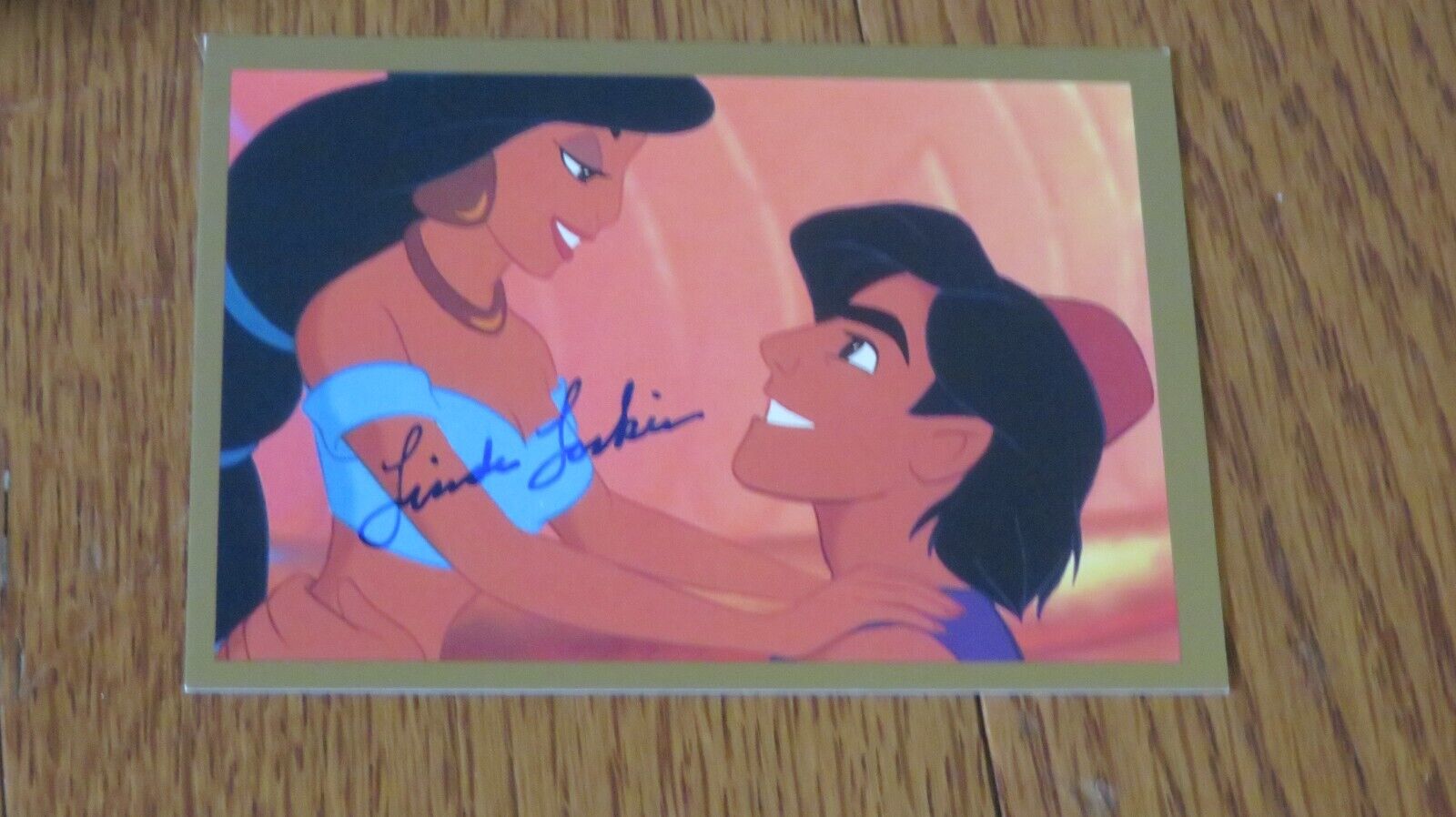 Linda Larkin Autographed Hand Signed Aladdin Card Princess Jasmine