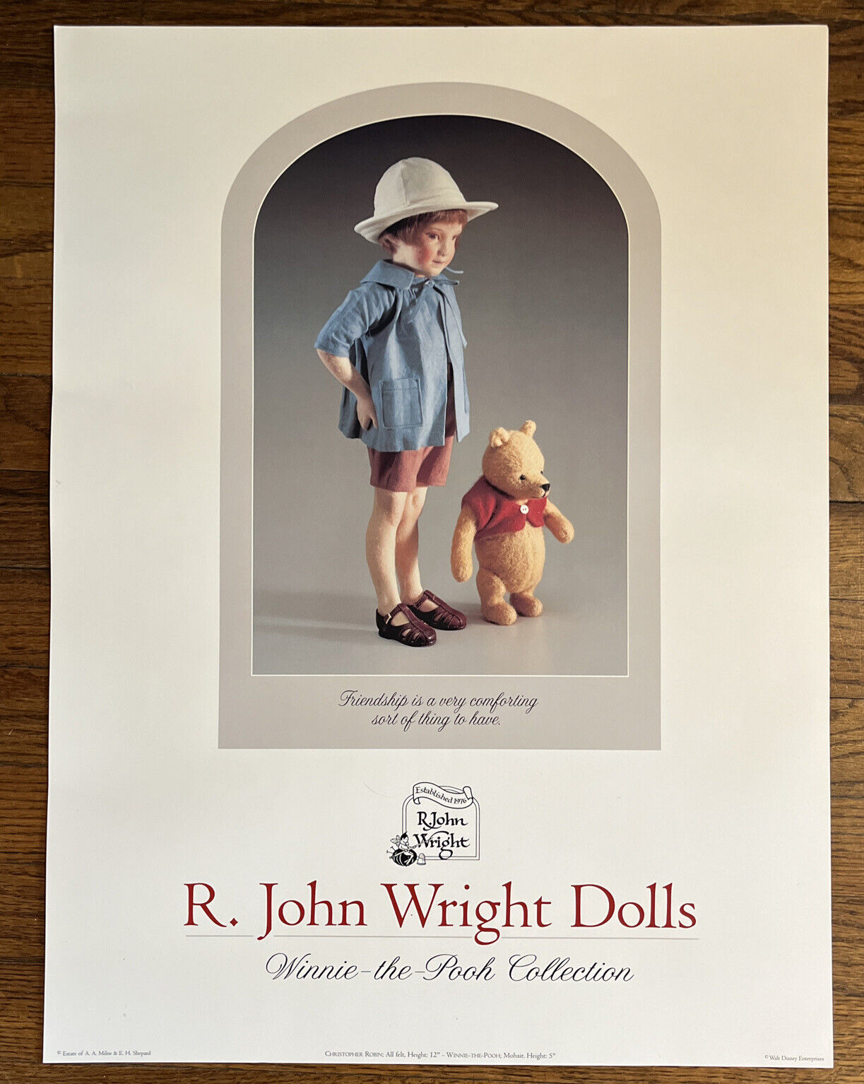 R. John Wright Dolls Winnie The Pooh Collection Poster. Mint