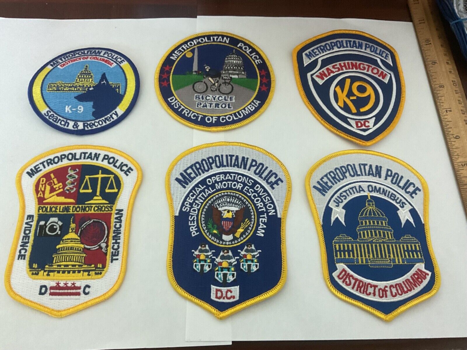 Metropolitan Police Washington DC Police collectors patch set 6 titles