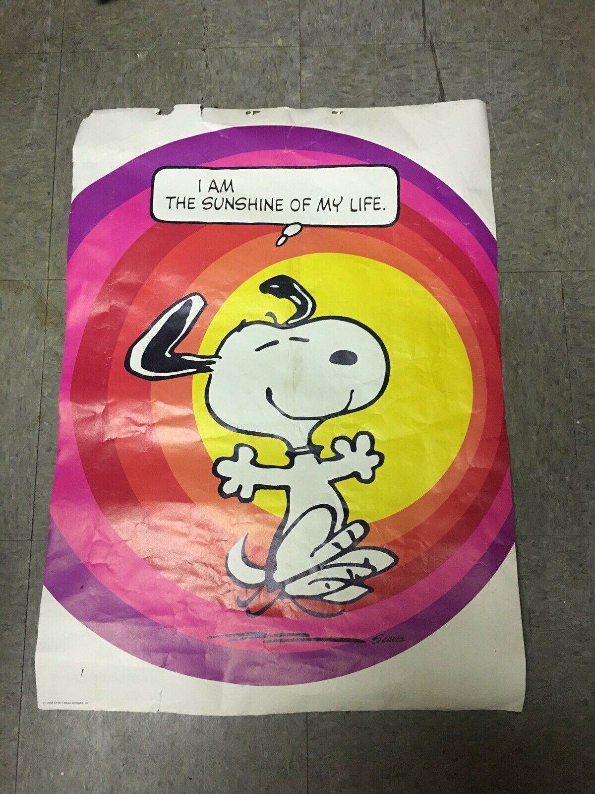 Snoopy Vintage Poster 1958 Original “ I Am The Sunshine Of My Life” Original