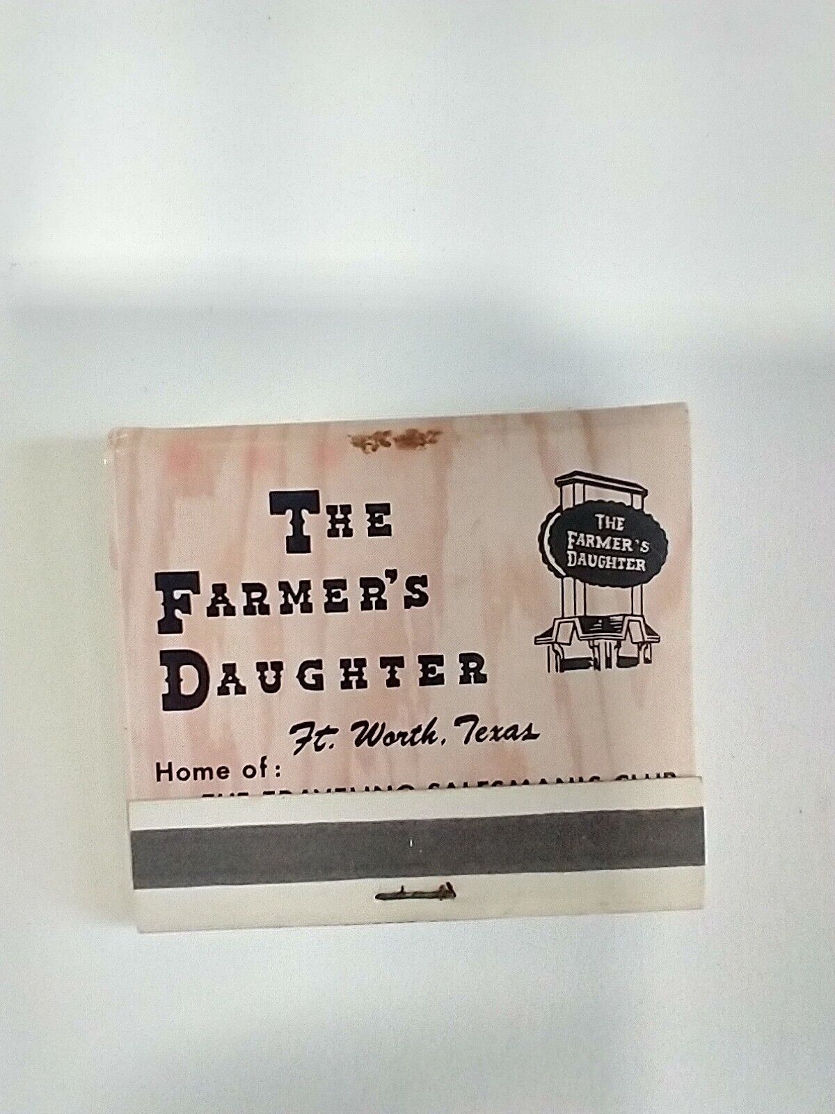 Vintage The Farmer\'s Daughter Ft. Worth Cattlemen\'s Steak House Matchbook Unused