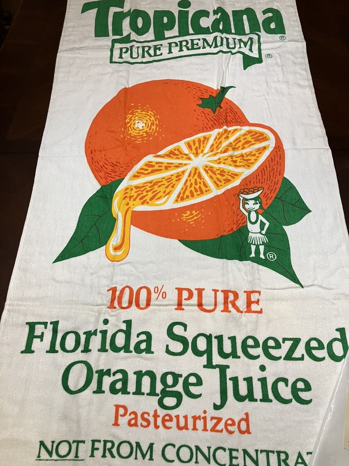 NEW Vintage Tropicana Florida Orange Juice 1980's Promotional Beach Bath Towel