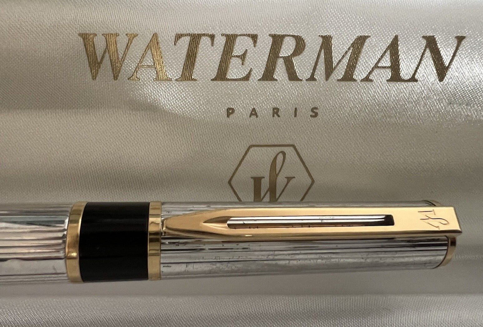 Waterman Pen Fountain Pen Laureat Plated Silver Gold Marking