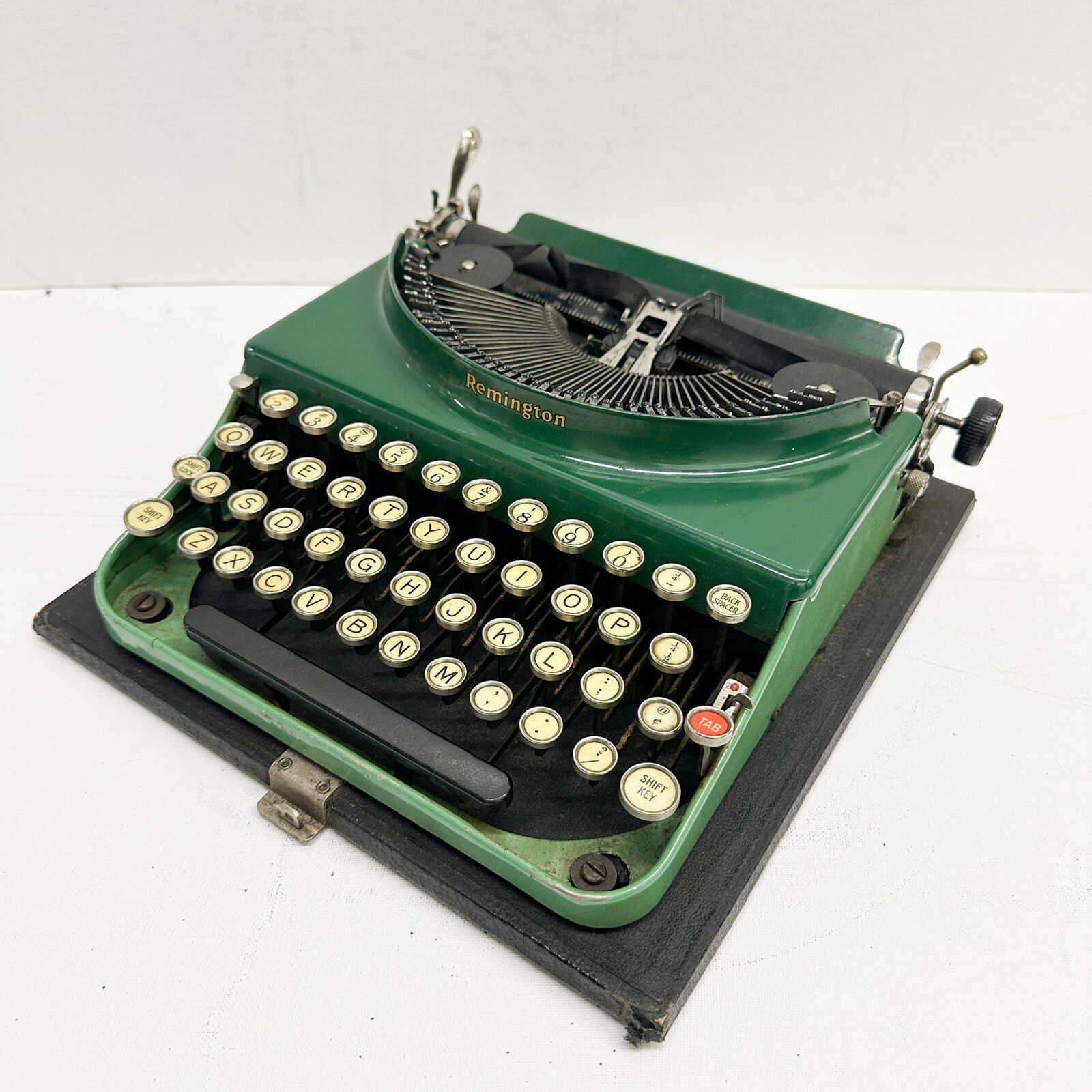 Super Rare 1920s Remington Portable Manual Typewriter in Green