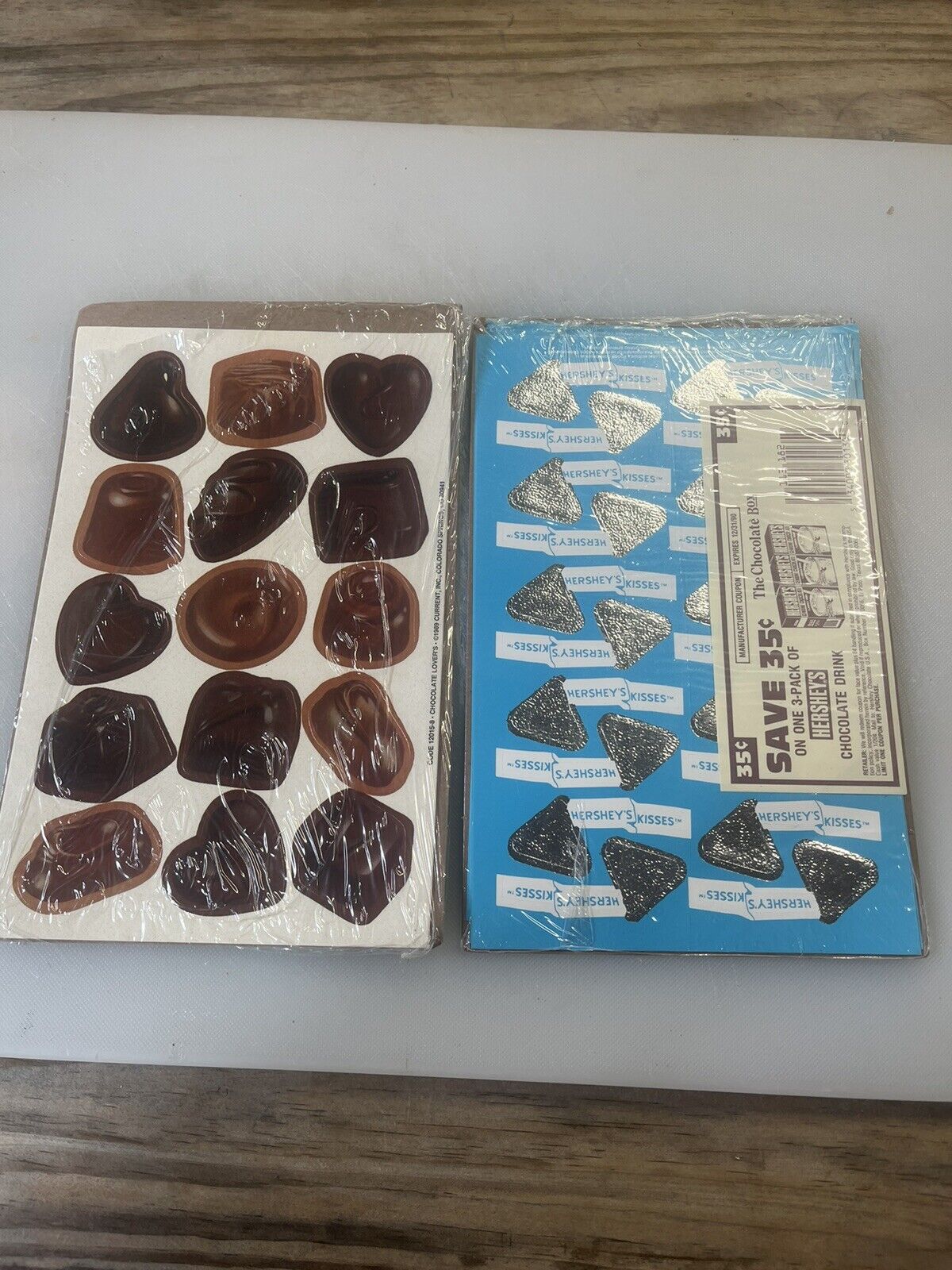 Vintage 1989 And 1990 Hersheys Kisses And Chocolate Stickers And Coupon