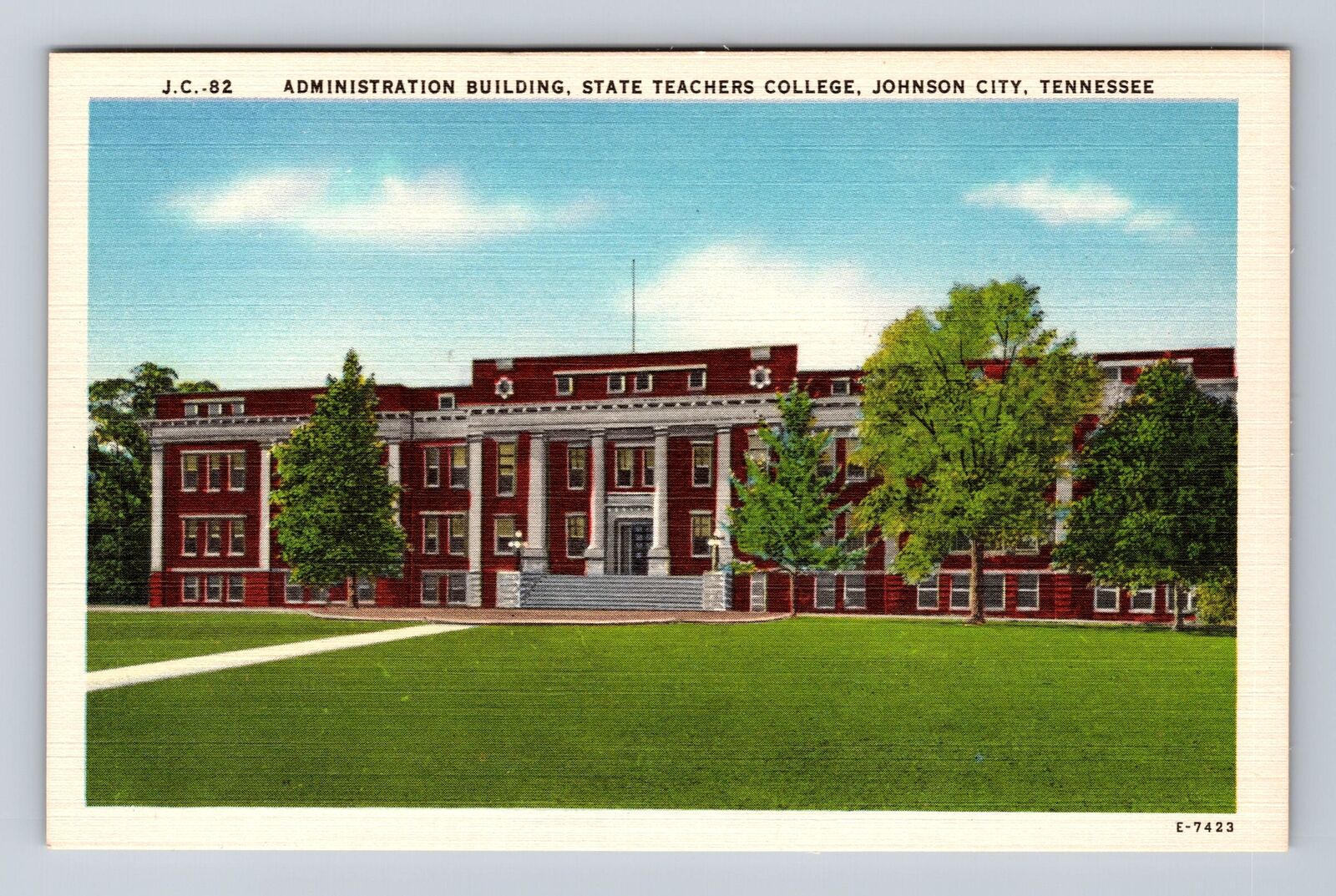 Johnson City TN-Tennessee, Administration Building, College, Vintage Postcard