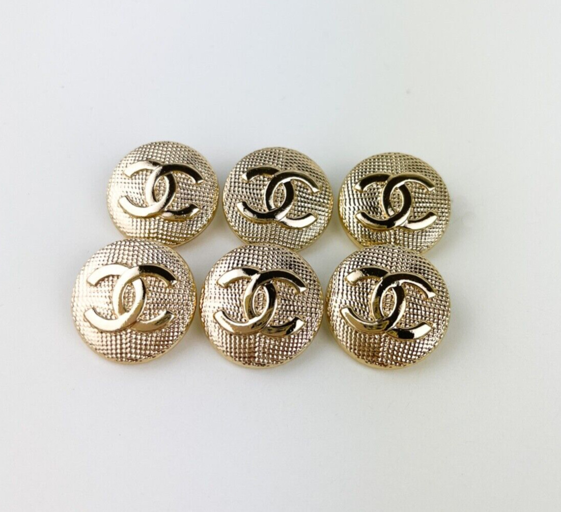 Chanel Vintage Designer Gold Button STAMPED | 6 PC Bundle