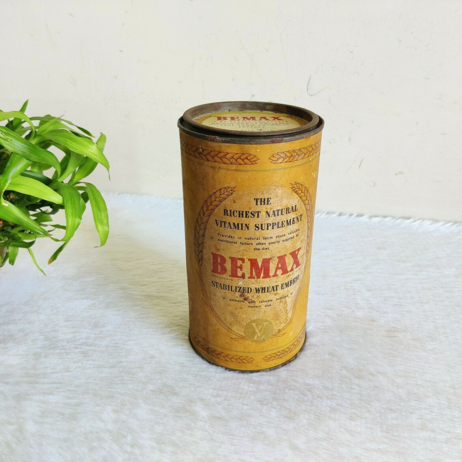 Vintage S T Leigh Natural Vitamin Supplement BEMAX Litho Tin Box England TB115