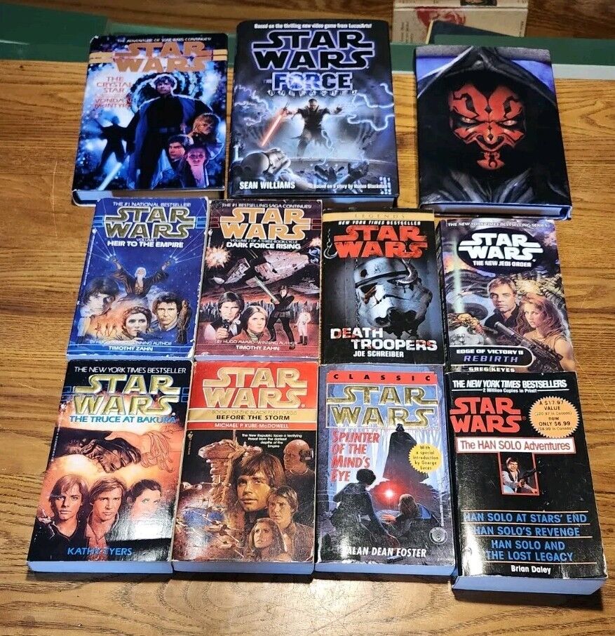Lot of 11 Star Wars Books Force Unleashed Death Troopers Heir Empire Darth Maul