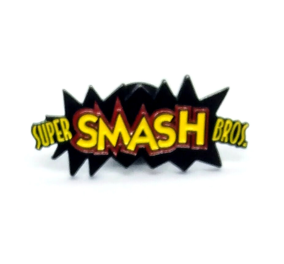 SUPER SMASH BROS PIN Nintendo Video Game Logo Fun Nerdy Gift Enamel Lapel Brooch