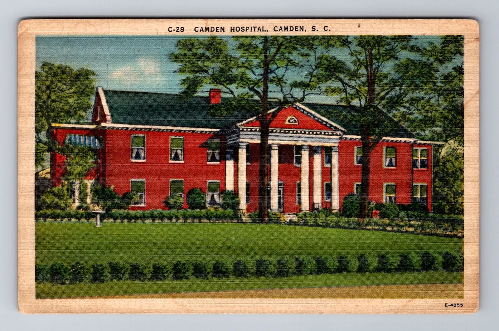 Camden SC-South Carolina, Camden Hospital, Antique, Vintage c1954 Postcard