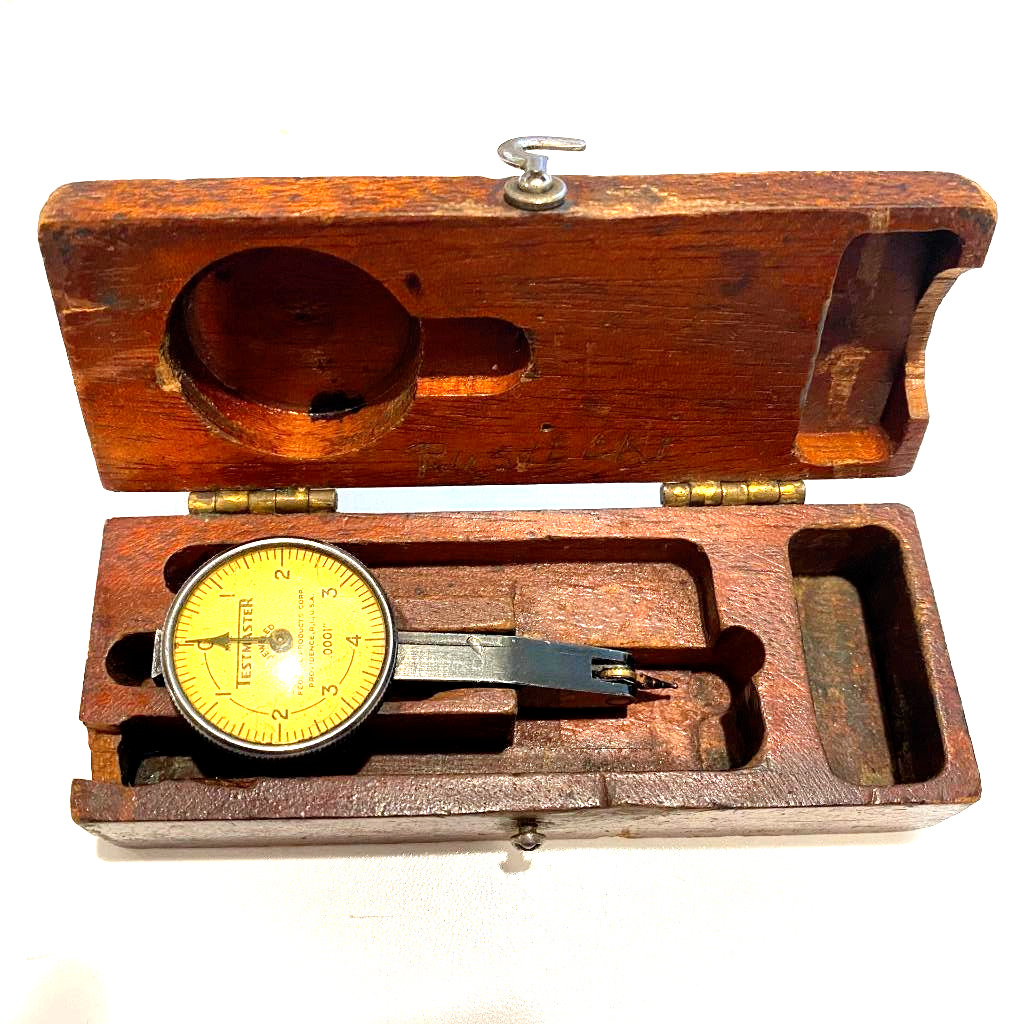 Vintage Federal Testmaster T-2 Jeweled Dial Indicator Wooden Box Rhode Island