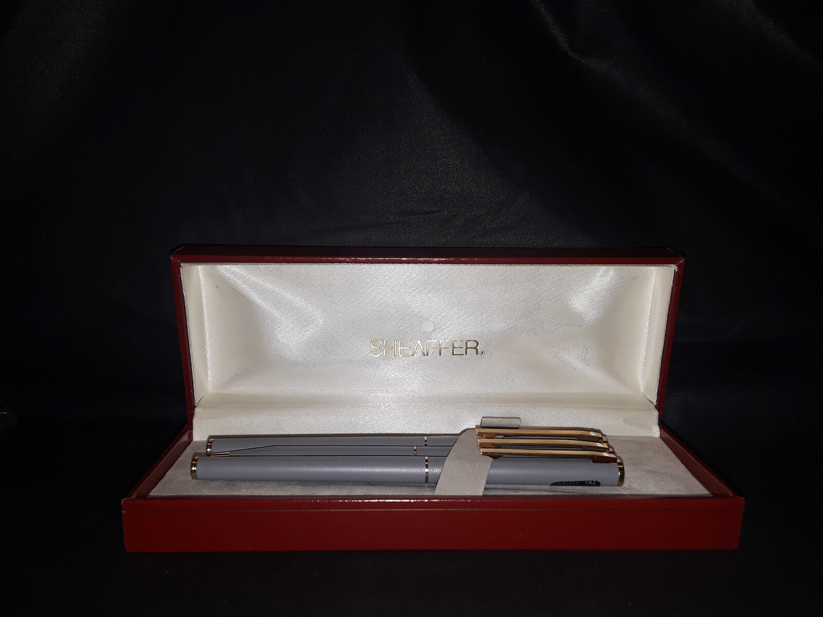 Vintage Sheaffer TRZ61 Grey & Gold 3-Piece Writing Instrument Set (Brand New)