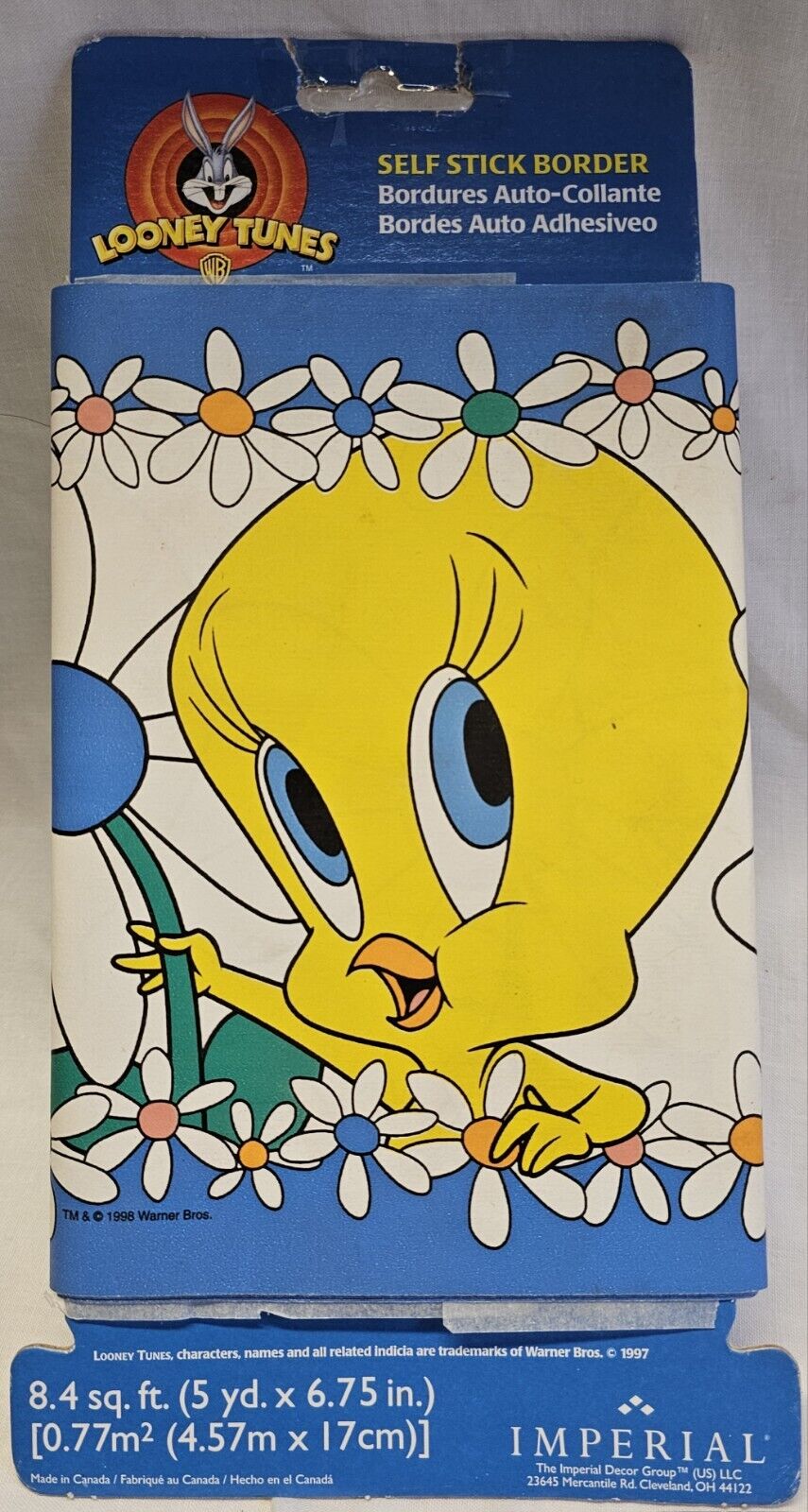 1997 Warner Bros Looney Tunes Tweety Bird Vinyl Wall Border Decal Sticker NOS