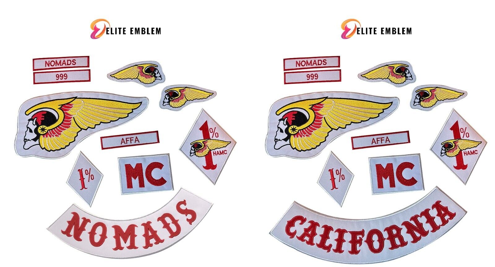 Nomads & California Biker Embroidery Patches (Both in One)