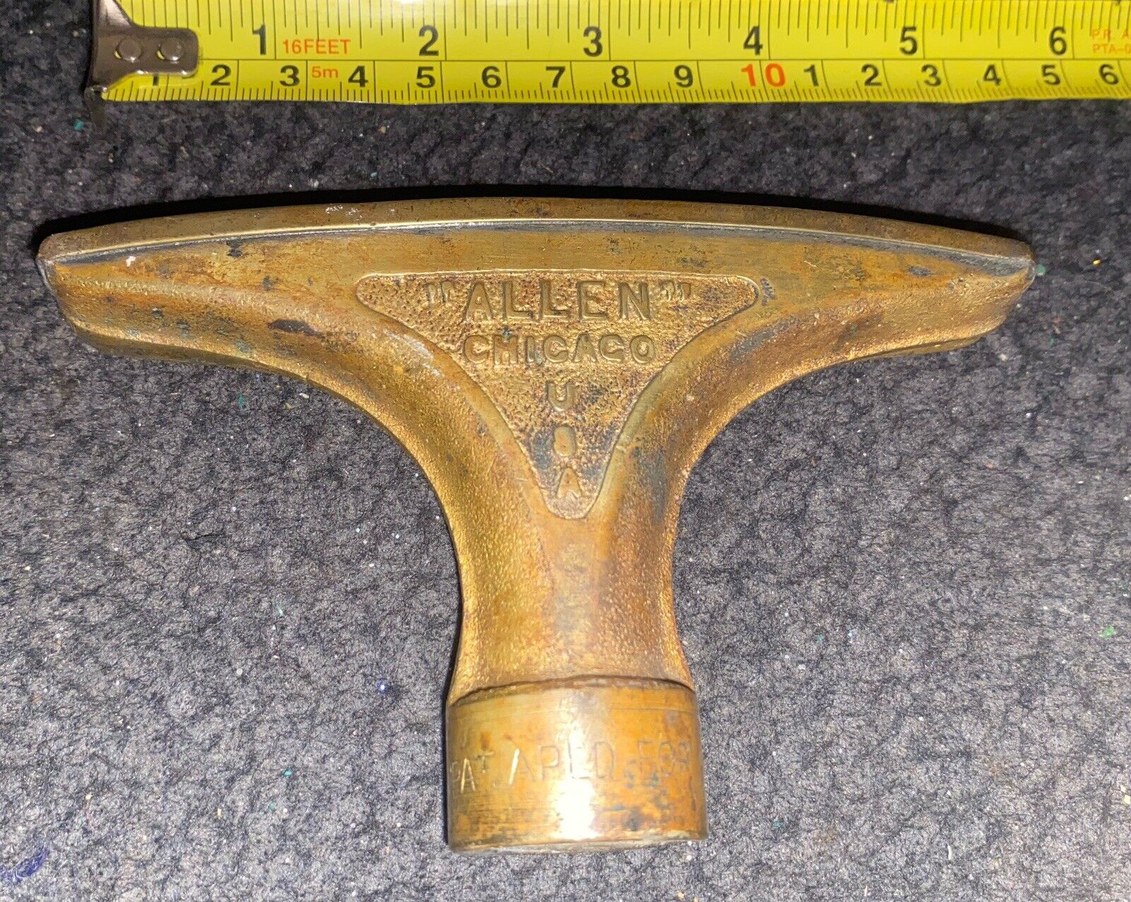 Antique/ VINTAGE Bronze-Cast Brass Allen Water Nozzle - Chicago, USA*
