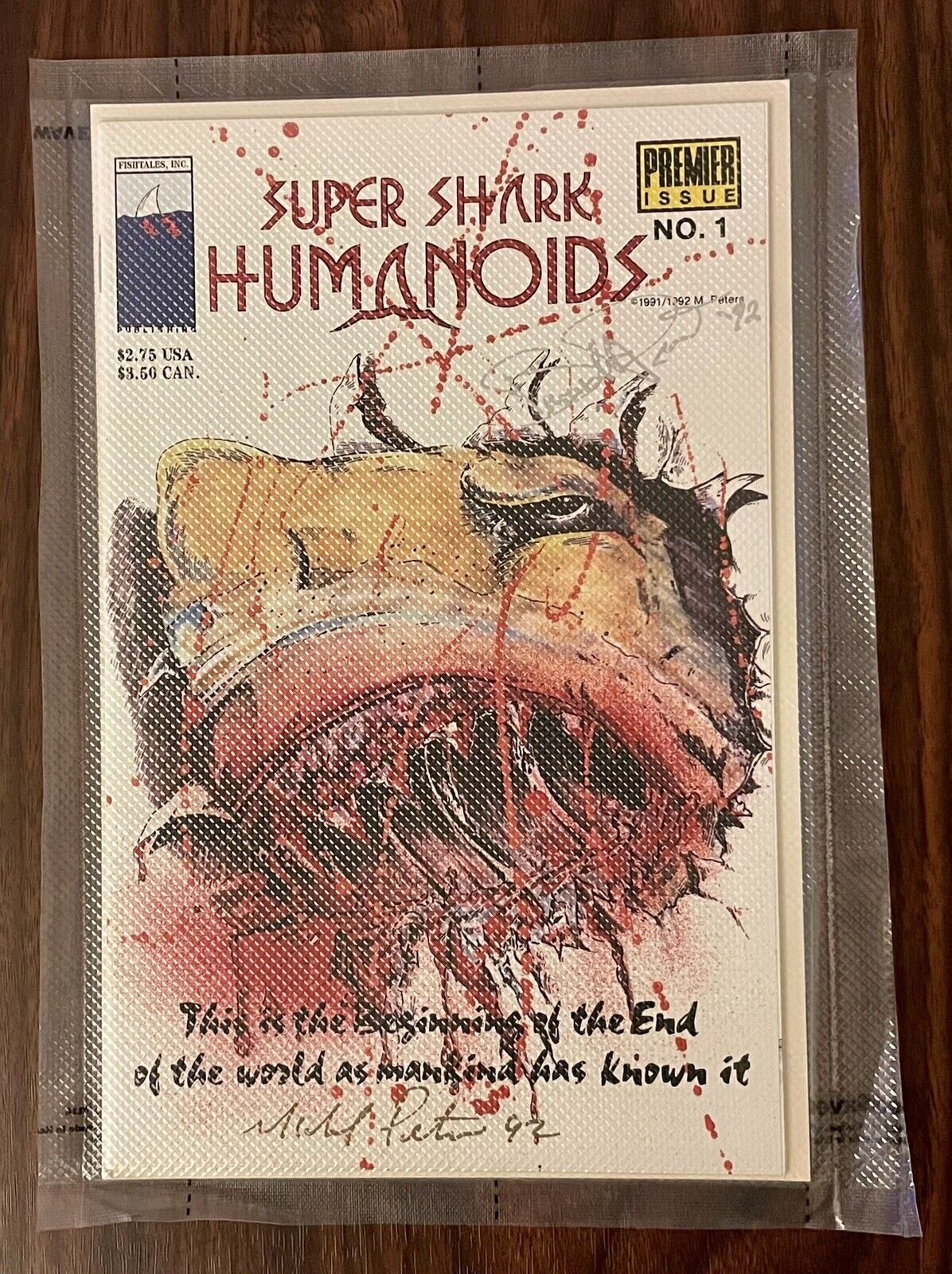 Fishtales Comic Super Shark Humanoids Issue #1 Signed By Michael & Brandt Peters