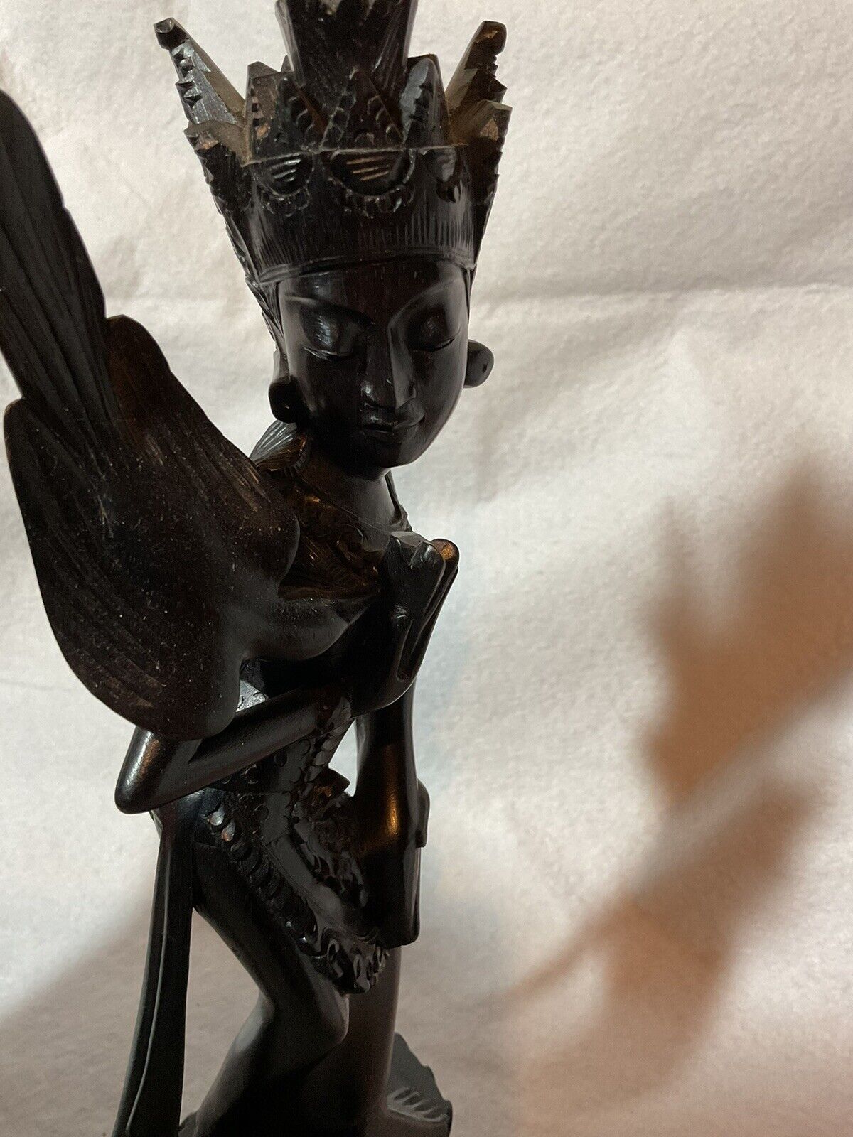 Vintage Carved Balinese Goddess 13 Inches Tall