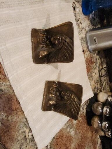 Chief Bookends Brass