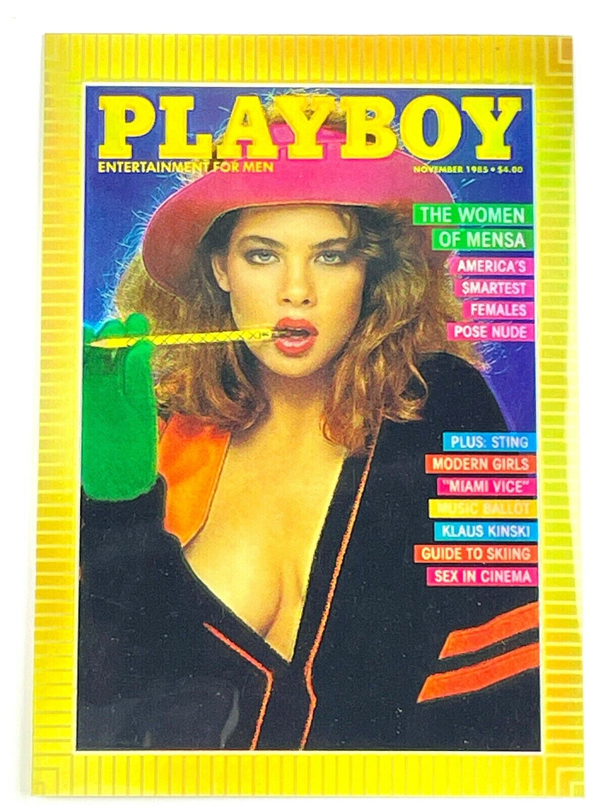 Playboy Chromium Cover Card Refractor 5/12 - PAMELA SAUNDERS - NOV 1985 R 174