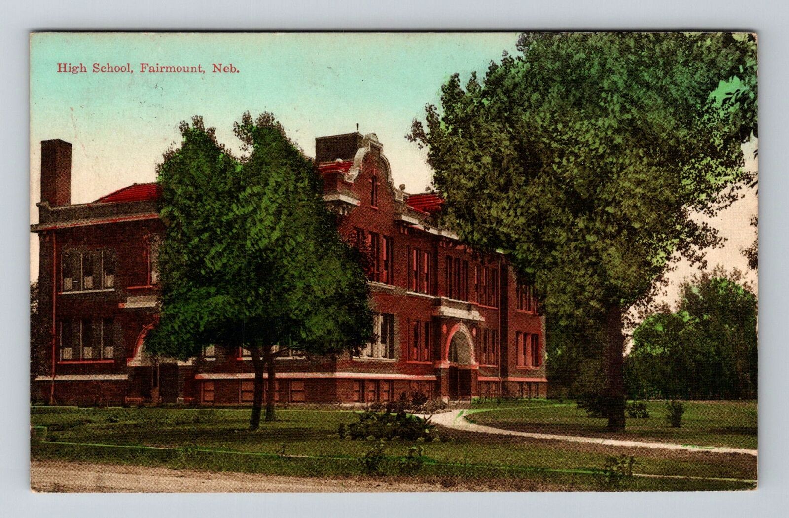 Fairmount NE-Nebraska, High School, Vintage c1911 Postcard