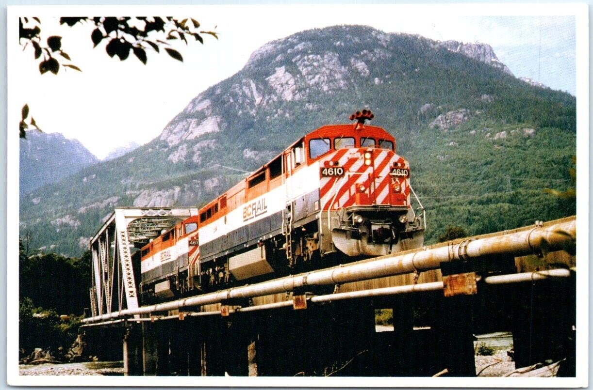 Postcard - GE Dash 8 #4610 Crossing Mamquam River Bridge, B.C. Rail - Canada